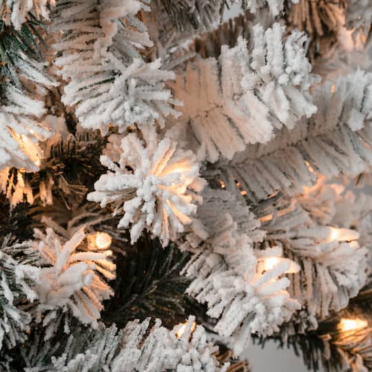 6ft. Pre-Lit Acacia Flocked Artificial Christmas Tree